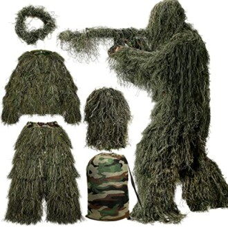 MOPHOTO 5 in 1 Ghillie Suit Review: Camouflage Hunting Apparel for Outdoor Enthusiasts